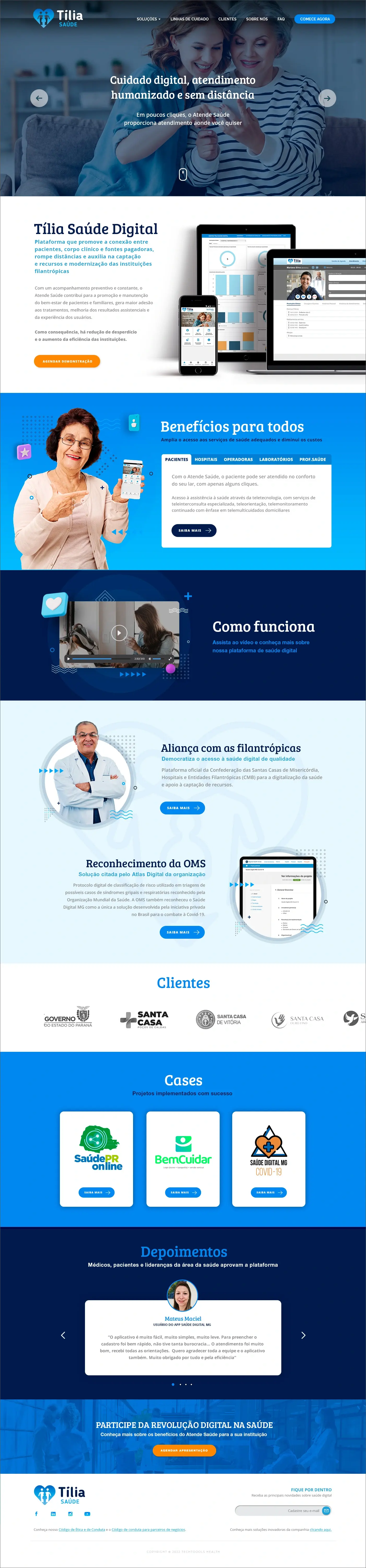 website Tília Saúde