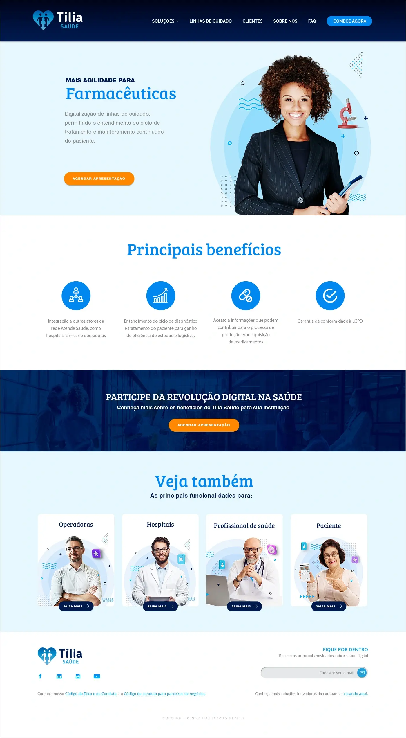 website Tília Saúde
