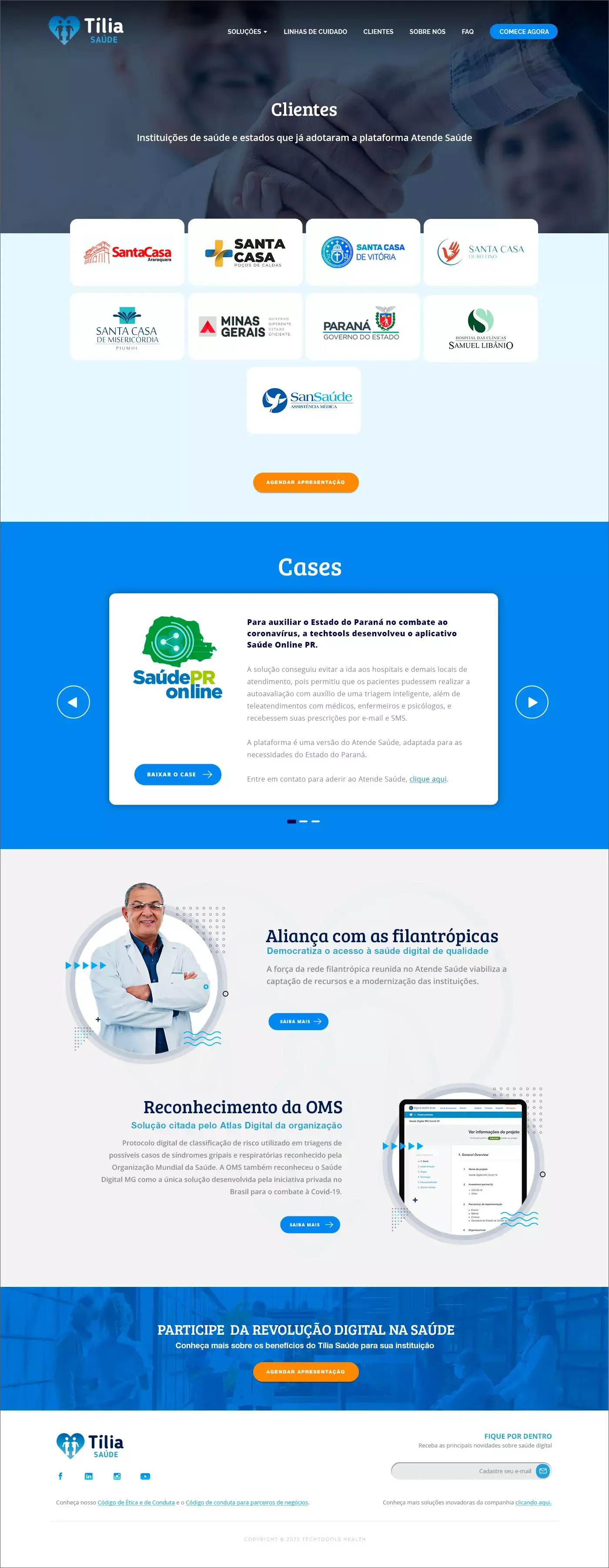 website Tília Saúde